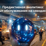 Инженер с планшетом проверяет данные предиктивной аналитики оборудования на российском заводе