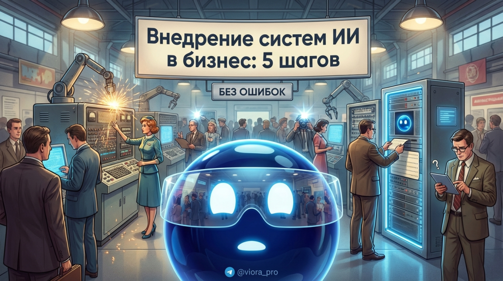 Инфографика: 5 шагов подготовки к внедрению систем искусственного интеллекта в бизнес без ошибок