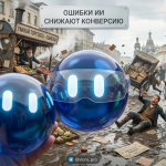 Иллюстрация падения конверсии из-за ошибок при внедрении ИИ-чат-бота