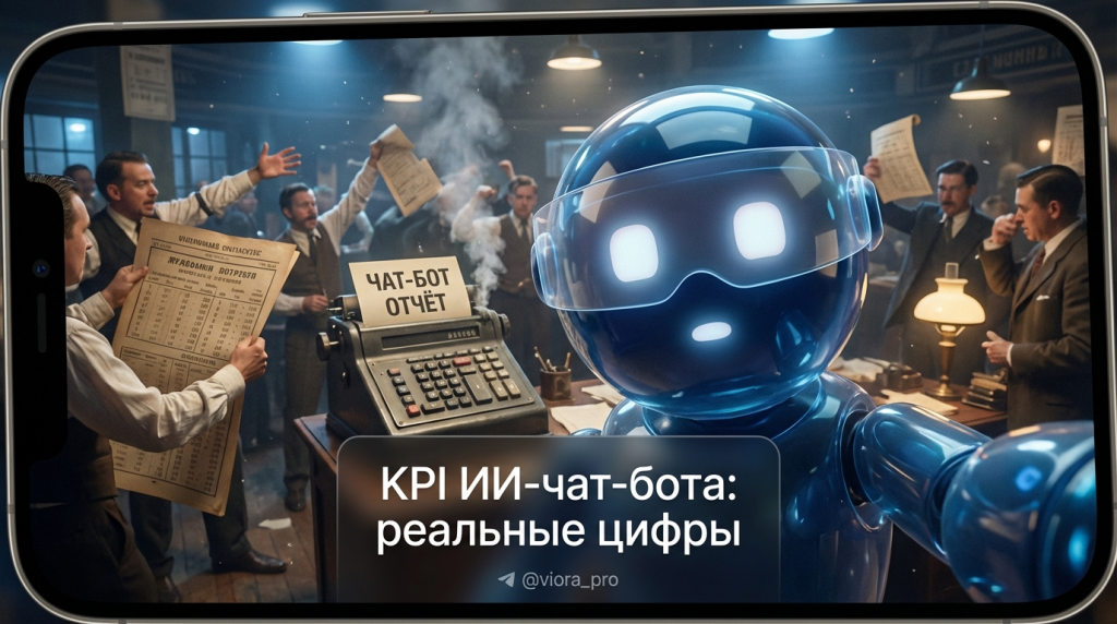 Инфографика с ключевыми метриками (KPI) и цифрами для оценки эффективности ИИ-чат-бота