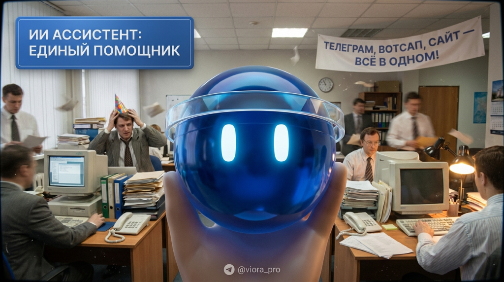 ИИ чат-бот единый ассистент в Telegram, WhatsApp и на сайте