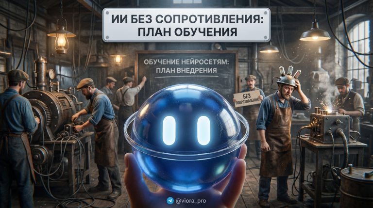 План внедрения ИИ без сопротивления сотрудников и обучение нейросетям