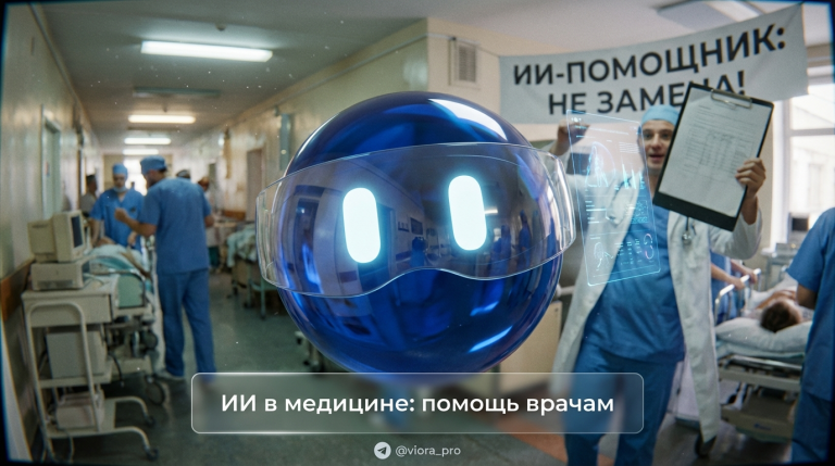 Врач использует медицинский чат-бот с искусственным интеллектом для анализа данных пациента