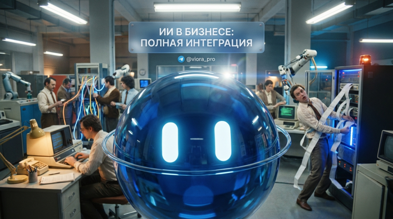 Схема интеграции искусственного интеллекта и нейросетей в бизнес-процессы через системы CRM, ERP и BI