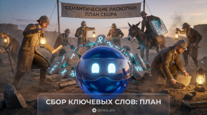 Инфографика пошагового плана сбора ключевых слов для семантического ядра