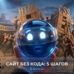 Иллюстрация 5 шагов для бесплатного создания сайта без навыков программирования