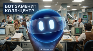 Иллюстрация голосового бота, заменяющего операторов колл-центра для приема заказов и отправки напоминаний