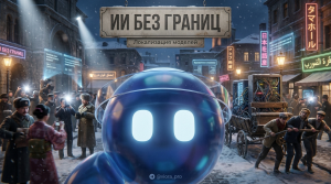 Иллюстрация внедрения искусственного интеллекта в международный бизнес и адаптации ИИ-моделей для различных стран