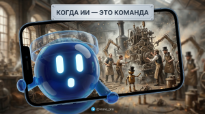 Иллюстрация мультиагентной системы, где несколько ИИ-агентов работают вместе как слаженная команда